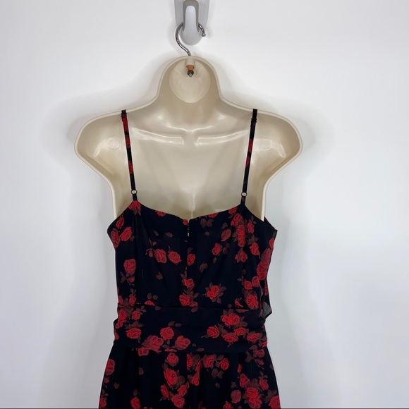 Michael Kors Black & Red Floral Wide Leg Jumpsuit - Picture 8 of 8